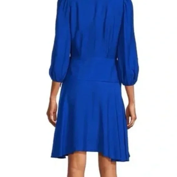 Alex Marie Royal Blue Wrap-Dress with 3/4 Sleeve - Picture 12 of 12